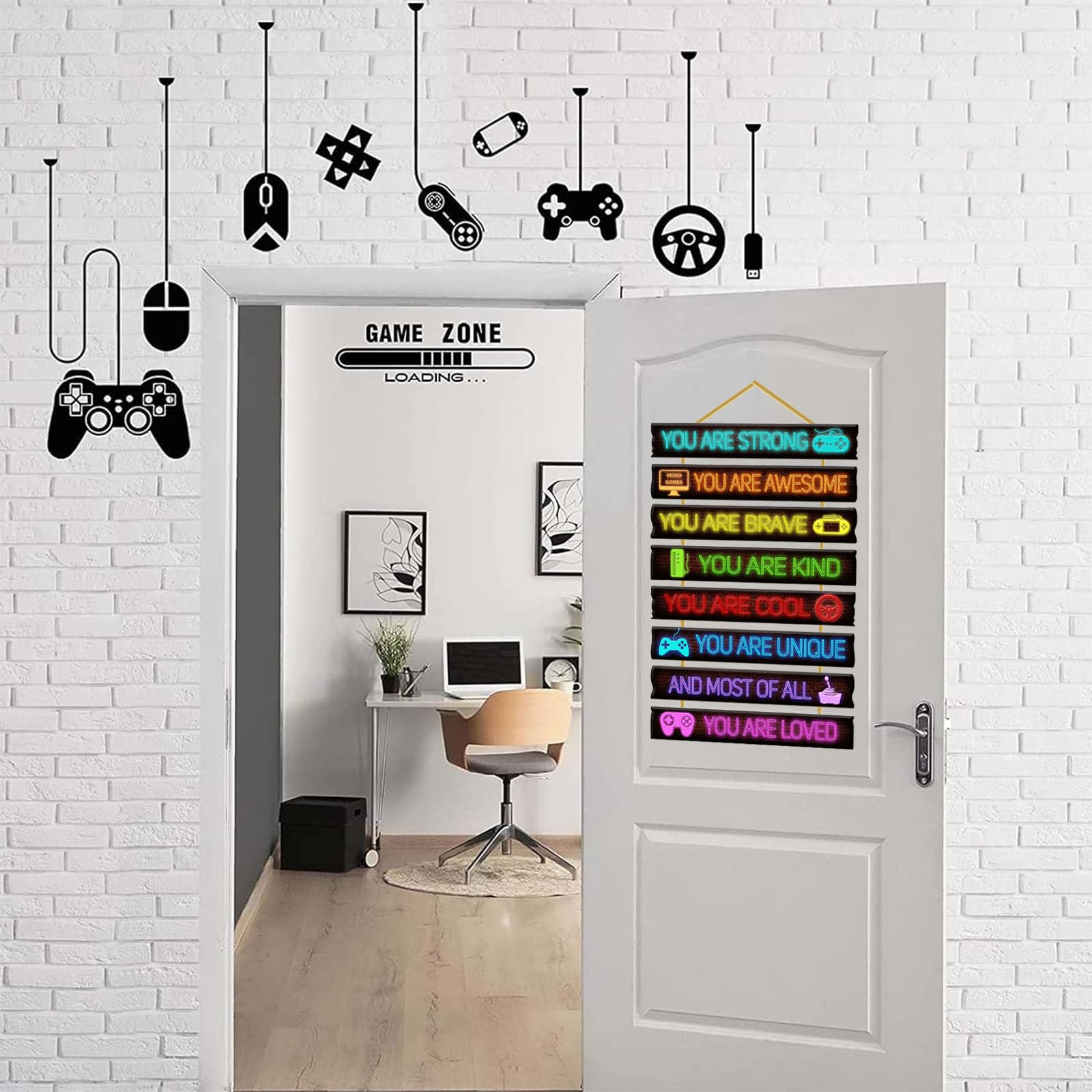 Wooden Game Room Wall Decor for Boys - Inspirational Gamer Wall Art for Kids Bedroom, Nursery & Toddler Room - Perfect for Gaming Themed Bedroom, Playroom & Teen Boy's Room
