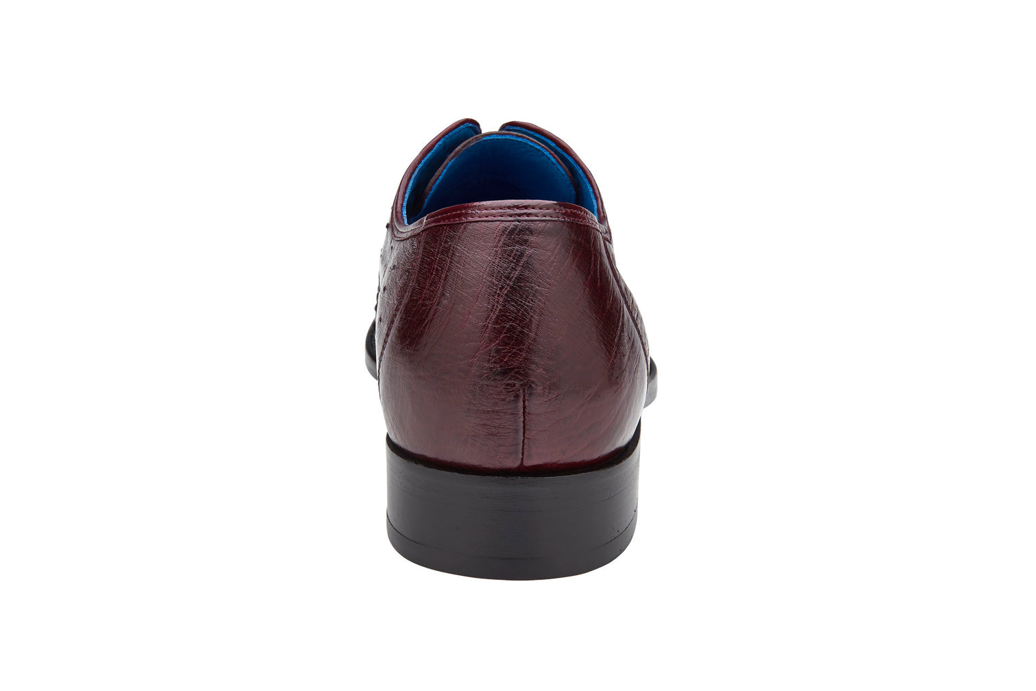 Belvedere Orlando Genuine Ostrich Quill Dress Shoes - Antique Dark Burgundy D01 | Luxury Formal Footwear for Weddings & Business Events