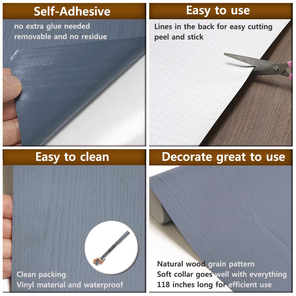 Peel and Stick Self-Adhesive Wood Grain Contact Paper - 19.6