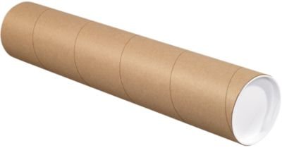 2 x 12 Inch Mailing Tubes - 100 Pack Brown Kraft Shipping Tubes for Documents, Posters & Artwork - Durable Cardboard Postal Tubes for Mailing, Storage & Protection