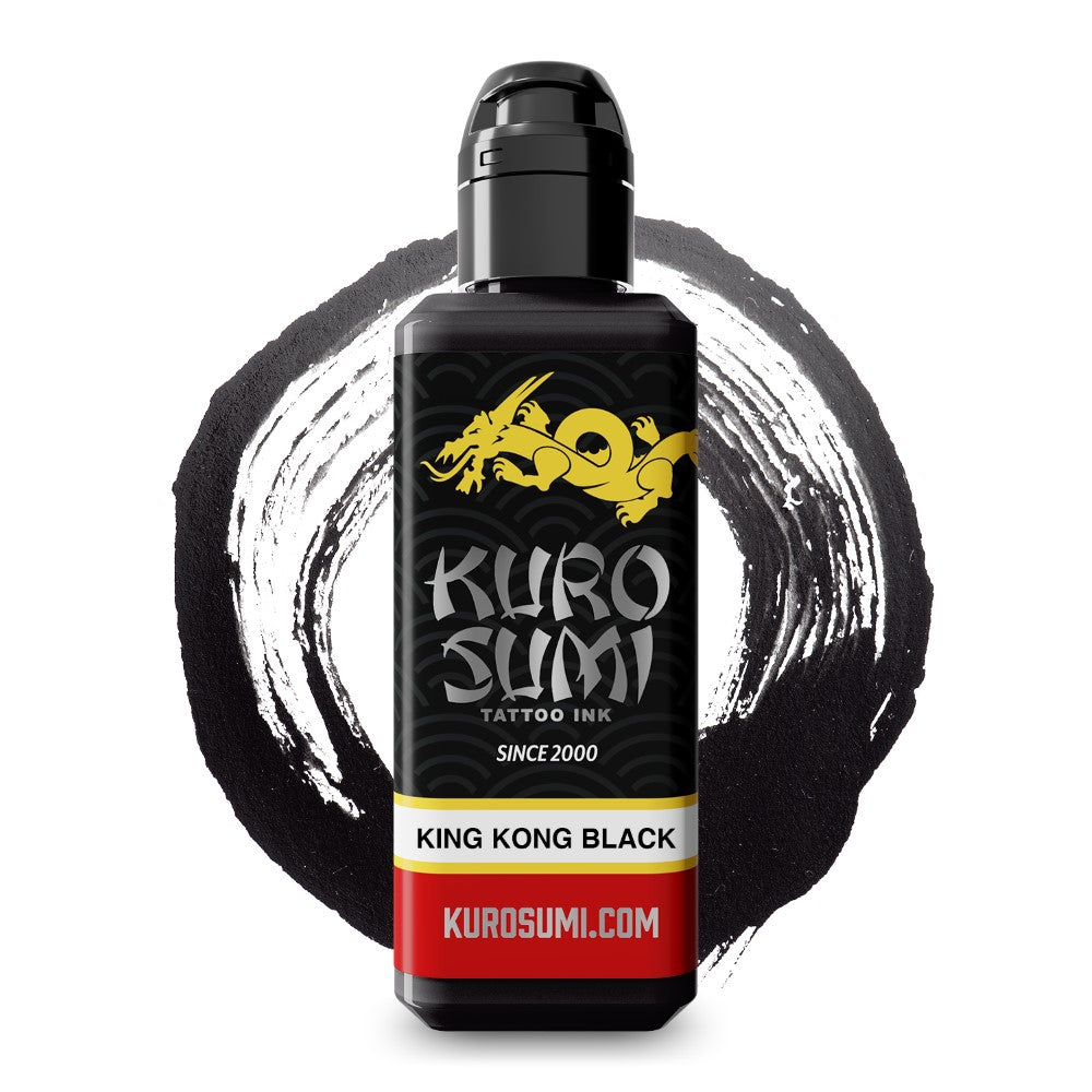 Kuro Sumi King Kong Black Tattoo Ink - Professional High-Quality Tattoo Ink for Artists | Perfect for Sleeves, Tribal & Blackwork Tattoos