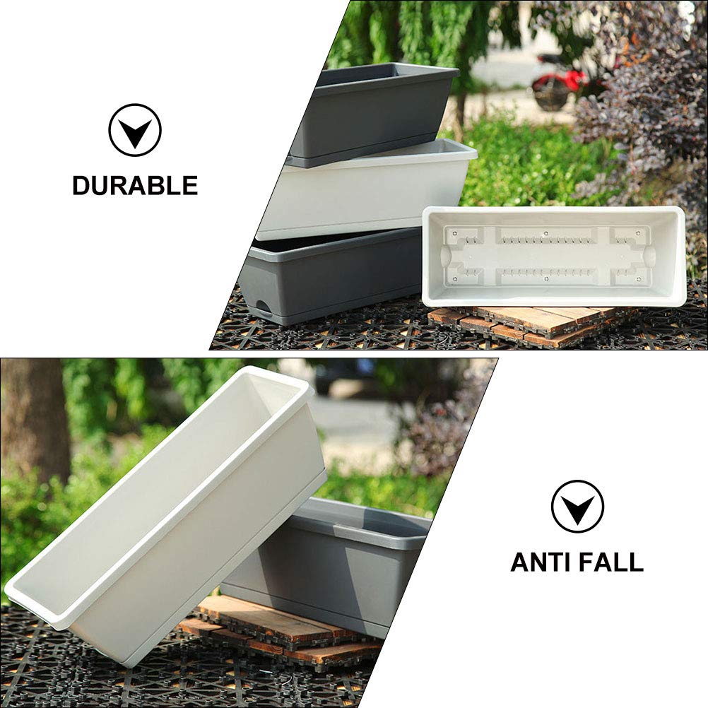 Housoutil 2-Pack Plastic Garden Plant Pots for Vegetables, Flowers, and Nursery Plants - Durable Planting Troughs for Balcony, Indoor, and Outdoor Gardening - Perfect for Herbs, Succulents, and Home Decor