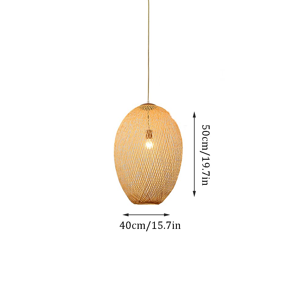 Modern LED Chandelier Light - Handwoven Bamboo Rattan Pendant Lamp with Warm White Lighting | Eco-Friendly Ceiling Light Fixture for Bedroom, Living Room, Dining Room & Study | Dimmable Hanging Lantern for Home Decor and Cozy Ambiance