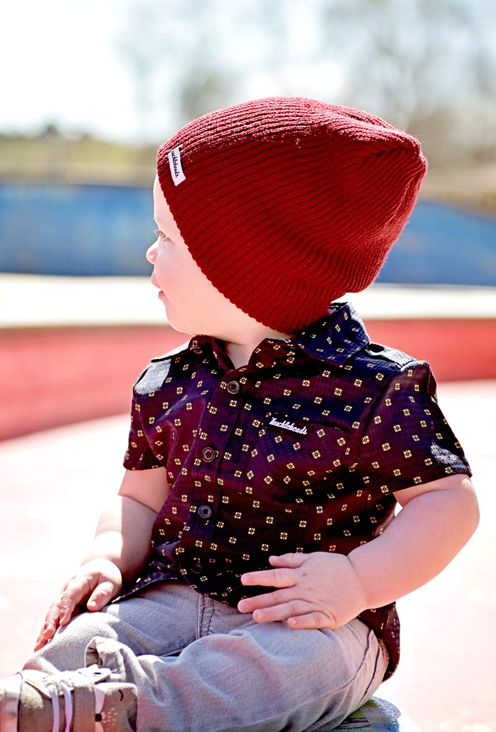 Adorable Baby Boy's Striped Beanie Hat - Soft Knit Winter Newborn Cap for Boys 0-24 Months - Perfect for Photoshoots, Outdoor Adventures & Cold Weather Protection