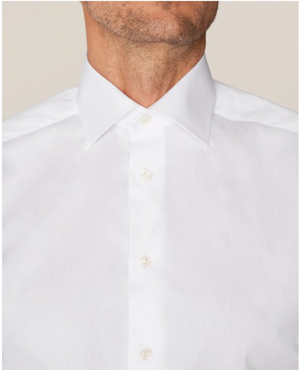 ETON SIGNATURE Men's Classic Cotton Twill Shirt - White | Premium Comfort for Business Casual & Office Wear
