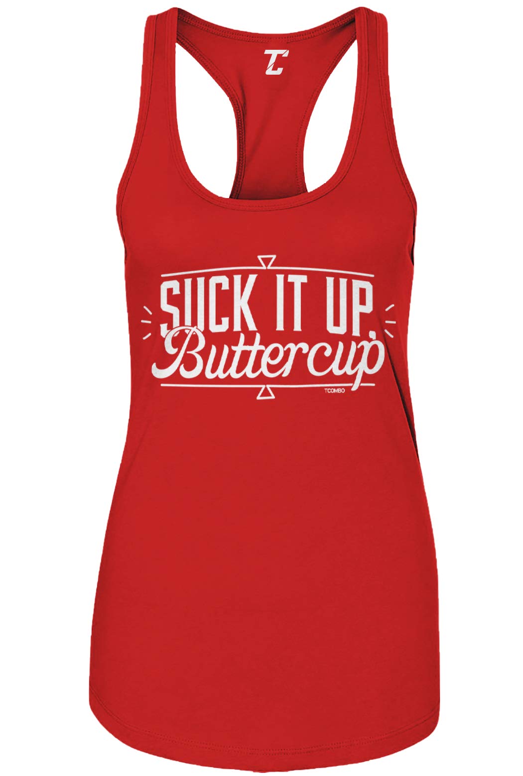 Women's Gym Fitness Workout Tank Top - Motivational 'Suck It Up Buttercup' Slogan - Perfect for Yoga, Running & Weight Training