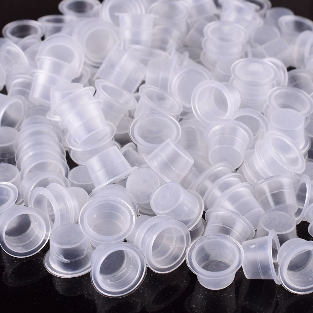 1000PCS Disposable Tattoo Ink Caps - Large Size Tattoo Ink Cups for Tattoo Machines & Pigment Storage | Professional Tattoo Supplies for Artists & Beginners | Perfect for Tattoo Studios, Home Practice & Ink Mixing