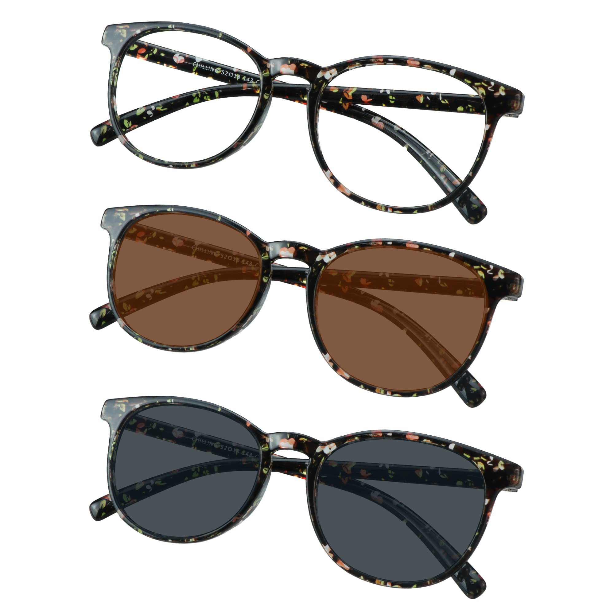 3 Pack UV400 Sunglasses for Men & Women - Polarized Tan/Grey Lenses with Blue Light Blocking - Perfect for Driving, Beach & Outdoor Activities