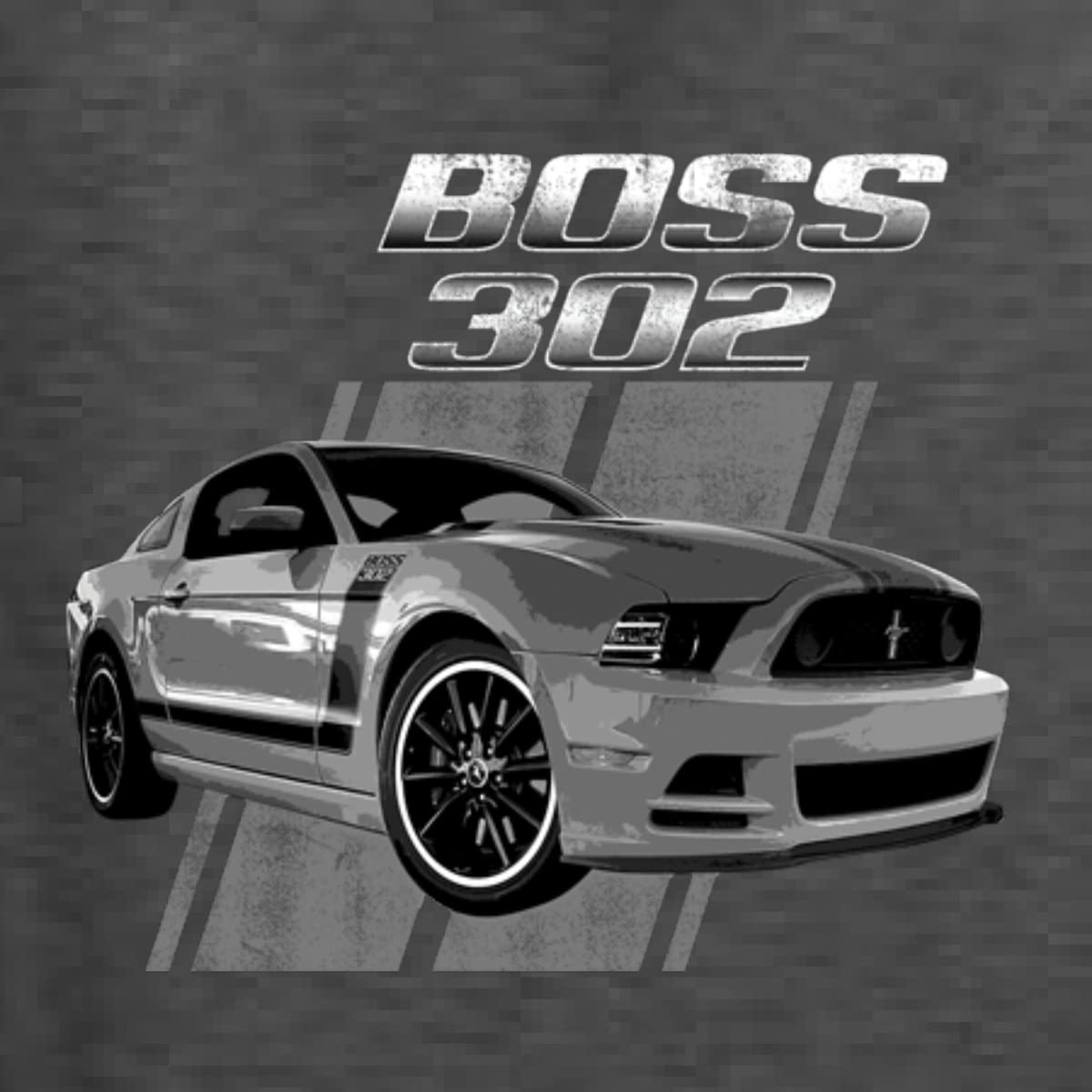 Wild Bobby Boss 302 Mustang Muscle Car Graphic Sweatshirt - Unisex Crewneck Pullover for Car Enthusiasts - Perfect for Car Shows, Racing Events & Casual Wear
