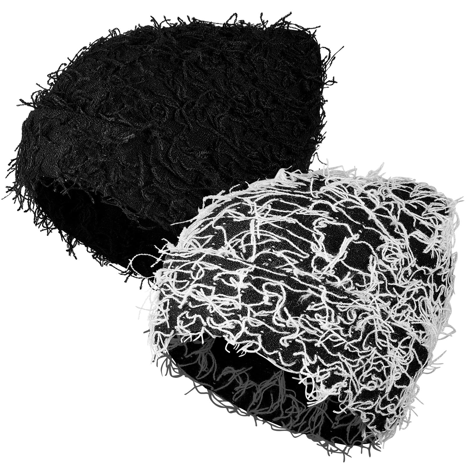Ramede 2 Pack Distressed Knit Beanie - Fuzzy Winter Hats for Men & Women, Thick Warm Knit Cap for Outdoor Activities | Perfect for Skiing, Snowboarding & Cold Weather Fashion