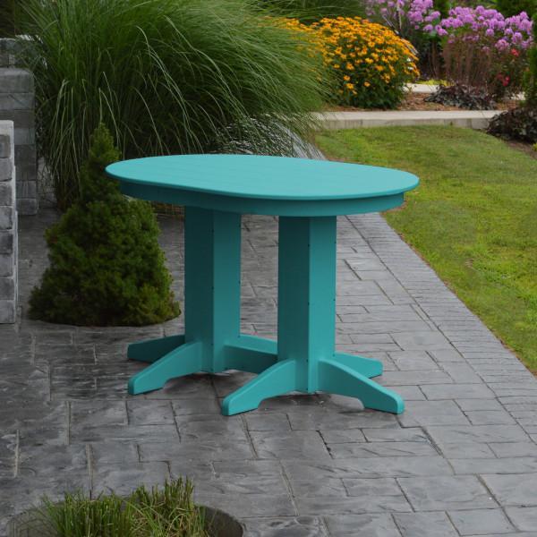 Eco-Friendly Recycled Plastic Oval Dining Table - Sustainable Outdoor/Indoor Use for Patio, Garden, or Kitchen