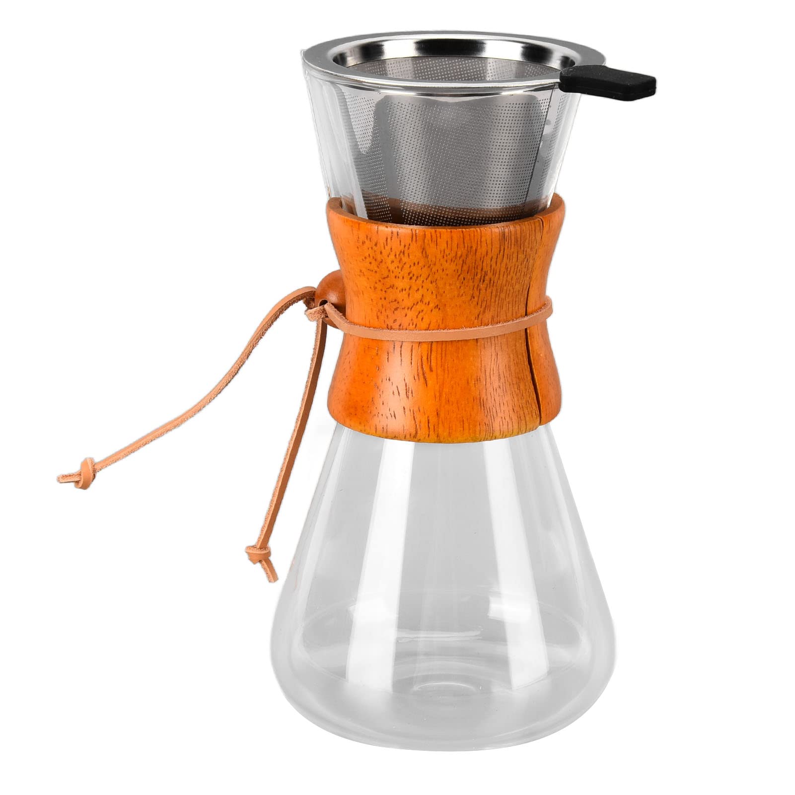 Premium 550ml Pour Over Coffee Maker - Heat-Resistant Glass & Bamboo Dripper for Home, Office & Coffee Shops | Perfect for Slow Brewing & Specialty Coffee Lovers