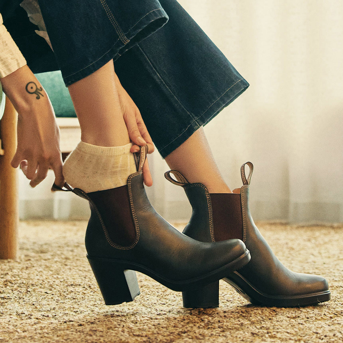 2366 Women's High Heel Stout Brown Boots - Fashionable Winter Ankle Boots for Women, Comfortable & Stylish for Office, Party & Night Out