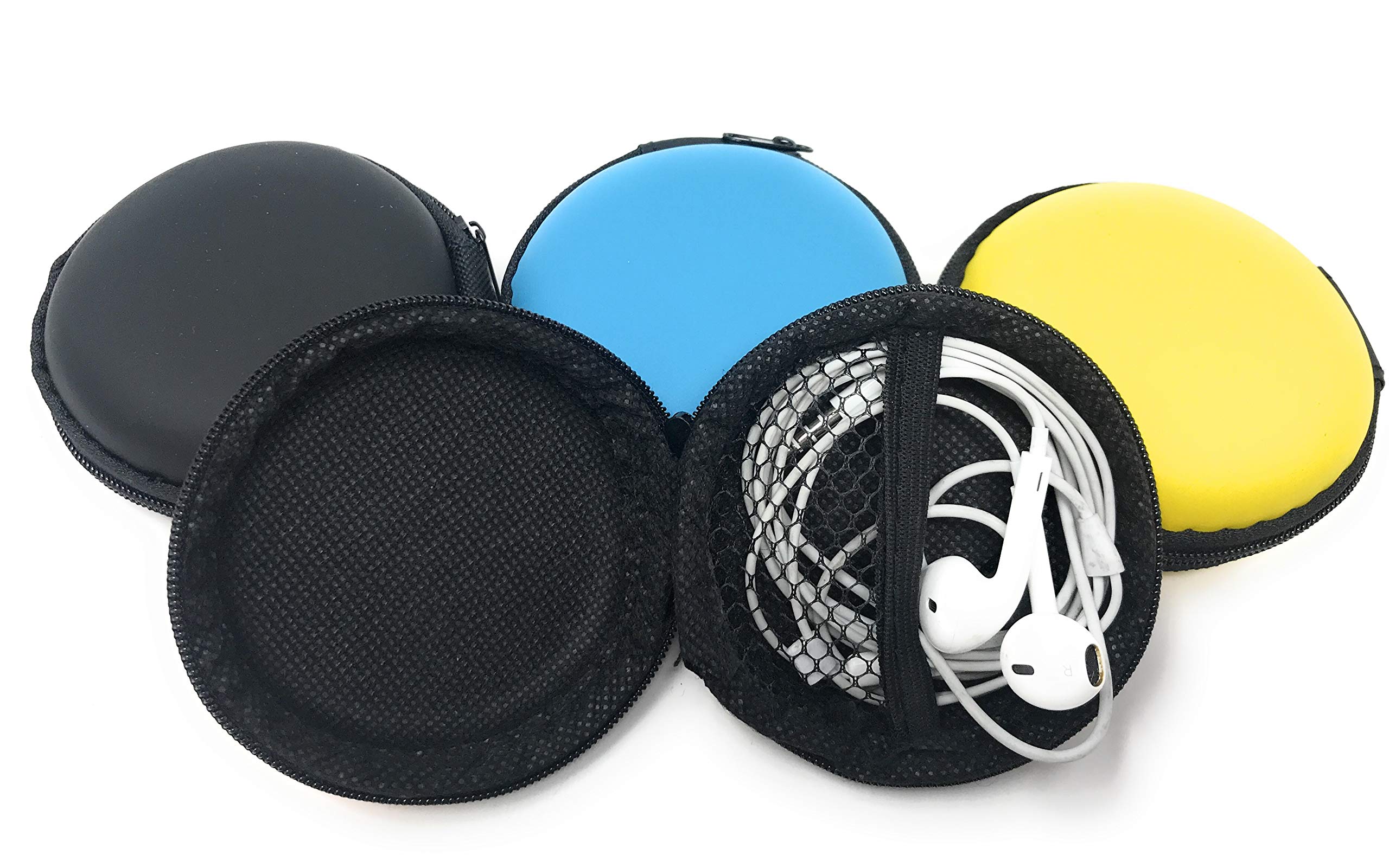 12 Pack Durable Hardshell Foam Earbud Cases with Zipper Closure - 5 Color Options for Headphone Storage, Travel Organizer & Coin Purse Accessories