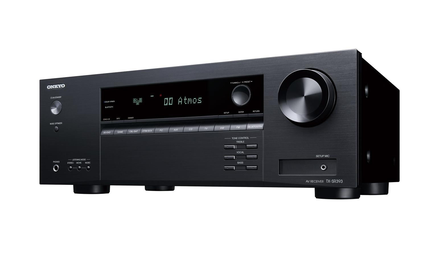 Onkyo TX-SR393 5.2 Channel Dolby Atmos AV Receiver - Home Theater Surround Sound System for Movies, Music & Gaming