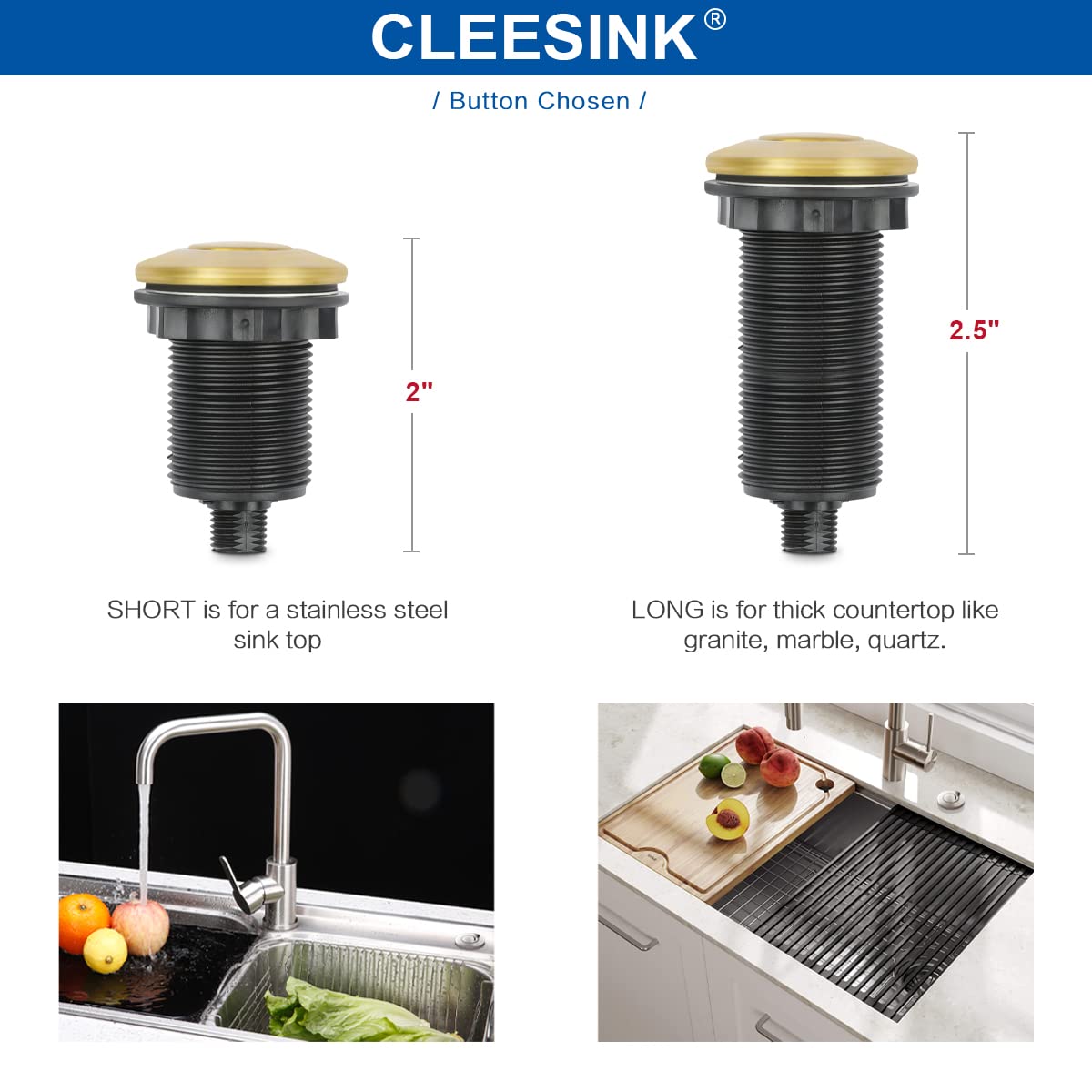 CLEESINK Garbage Disposal Air Switch Kit - 2