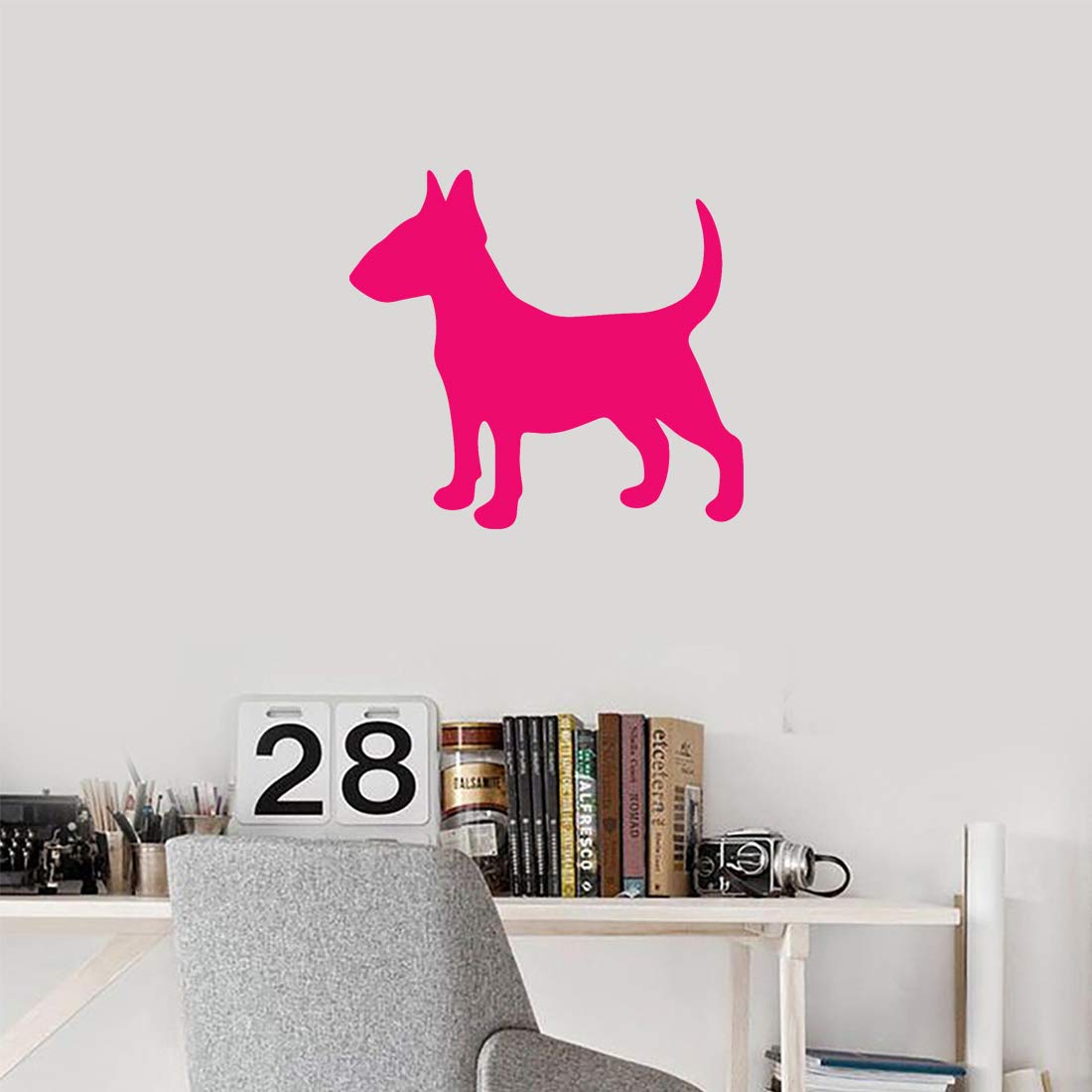 Premium Waterproof Vinyl Decal Stickers - Bull Terrier Silhouette (Pink, Set of 2) for Laptop, Phone, Helmet, Car Window, Bumper, Mug, Cup, Door & Wall Decor | Durable Adhesive for Indoor & Outdoor Use