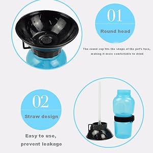 Portable Dog Water Bottle with Bowl - Travel Pet Water Dispenser for Dogs - Leak-Proof Plastic Auto Dog Mug - Perfect for Hiking, Walking & Outdoor Adventures