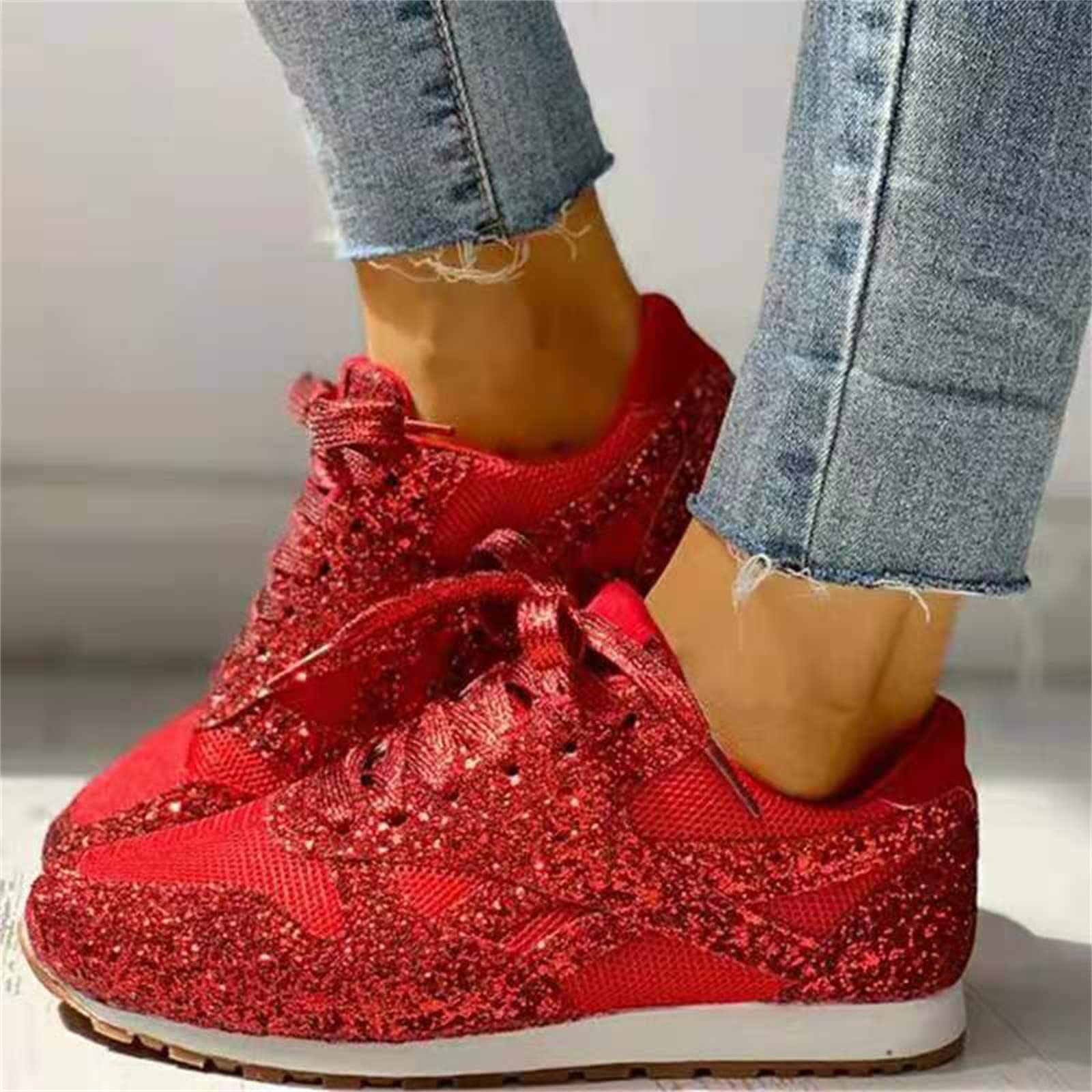 **Ladmiple Women's Sneakers - Trendy Non-Slip Walking & Running Shoes - Slip-On Comfort Platform Athletic Shoes for Casual Wear, Gym & Outdoor Activities**