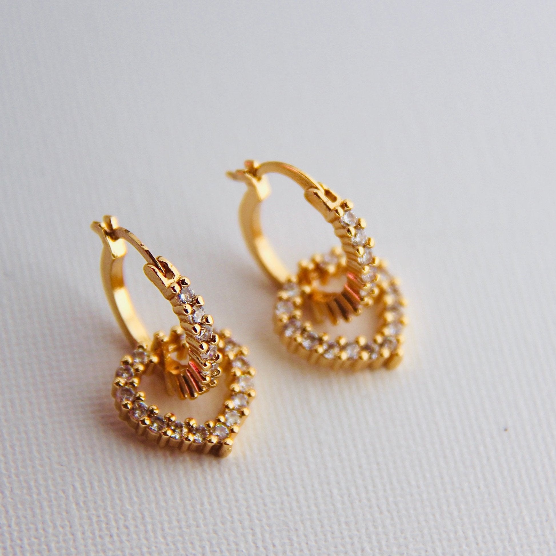 Gold Filled Heart Hoop Earrings - Dainty & Elegant Jewelry for Women - Perfect for Valentine's Day Gifts, Date Nights & Special Occasions