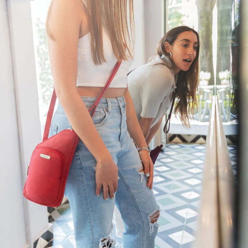 Travelon Anti-Theft Essentials Mini Asymmetric Crossbody Bag - Secure & Stylish Purse for Women - Perfect for Travel, Commuting & Everyday Use