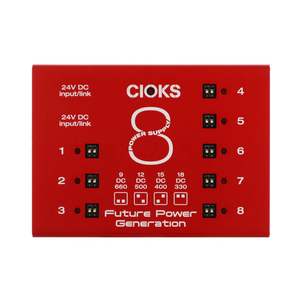 Gear Hero Exclusive C8E Expander Pedal Power Supply - 8 Isolated 9V DC Outputs (660mA Each), 4 Selectable Voltages (9V/12V/18V/24V) - Perfect for Guitar Effects Pedals, Synthesizers & Audio Equipment Power Needs