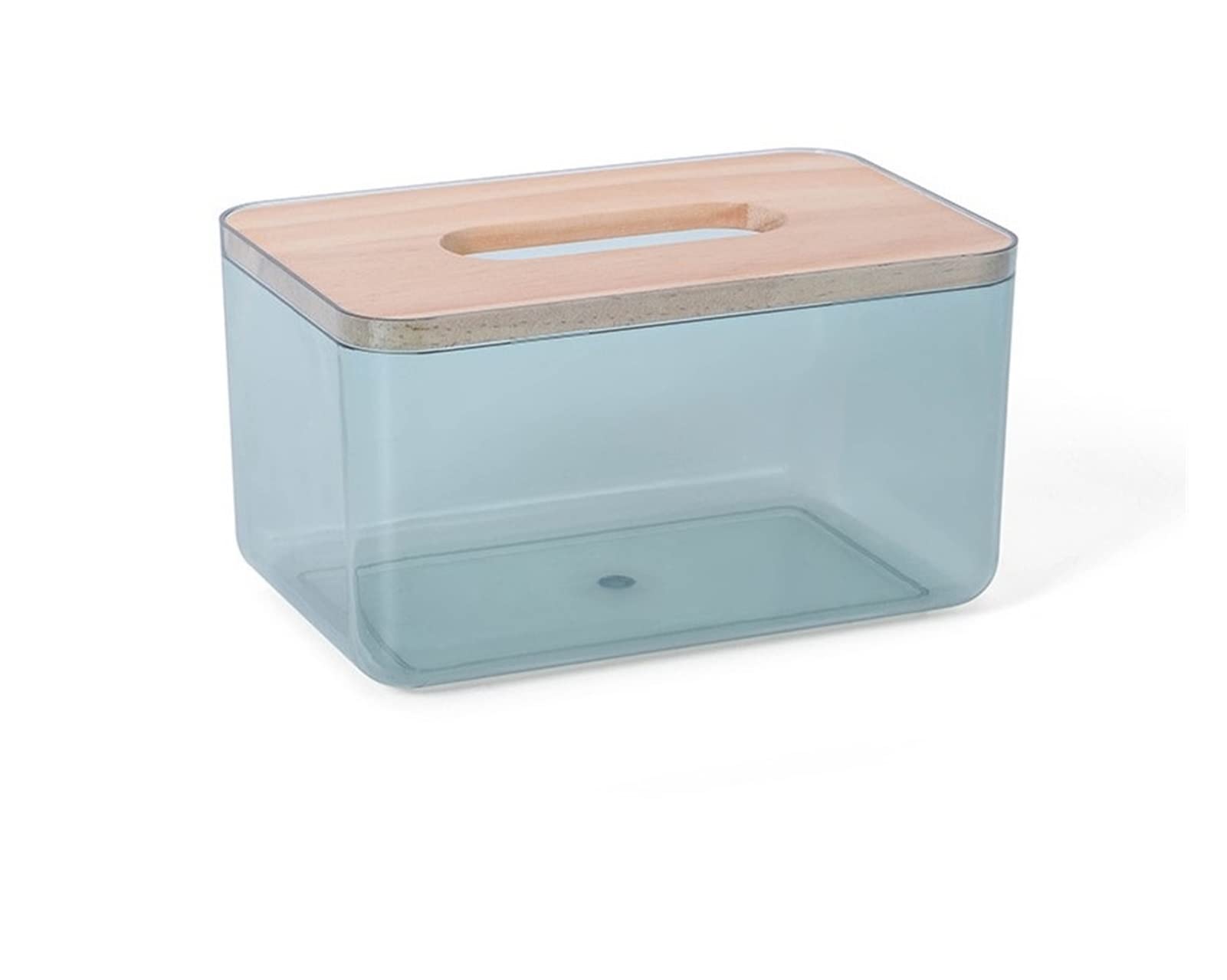 Nordic Minimalist Wooden Tissue Box Cover - Creative Plastic Tissue Holder for Kitchen, Office & Home Organization (Small, Blue) | Perfect for Living Room, Bathroom & Desk Decor