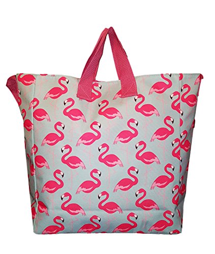 101 Beach Flamingo 2-in-1 Convertible Large Tote Bag with Custom Embroidery - Pink Flamingo Design for Women | Perfect for Beach Trips, Poolside Lounging & Summer Vacations