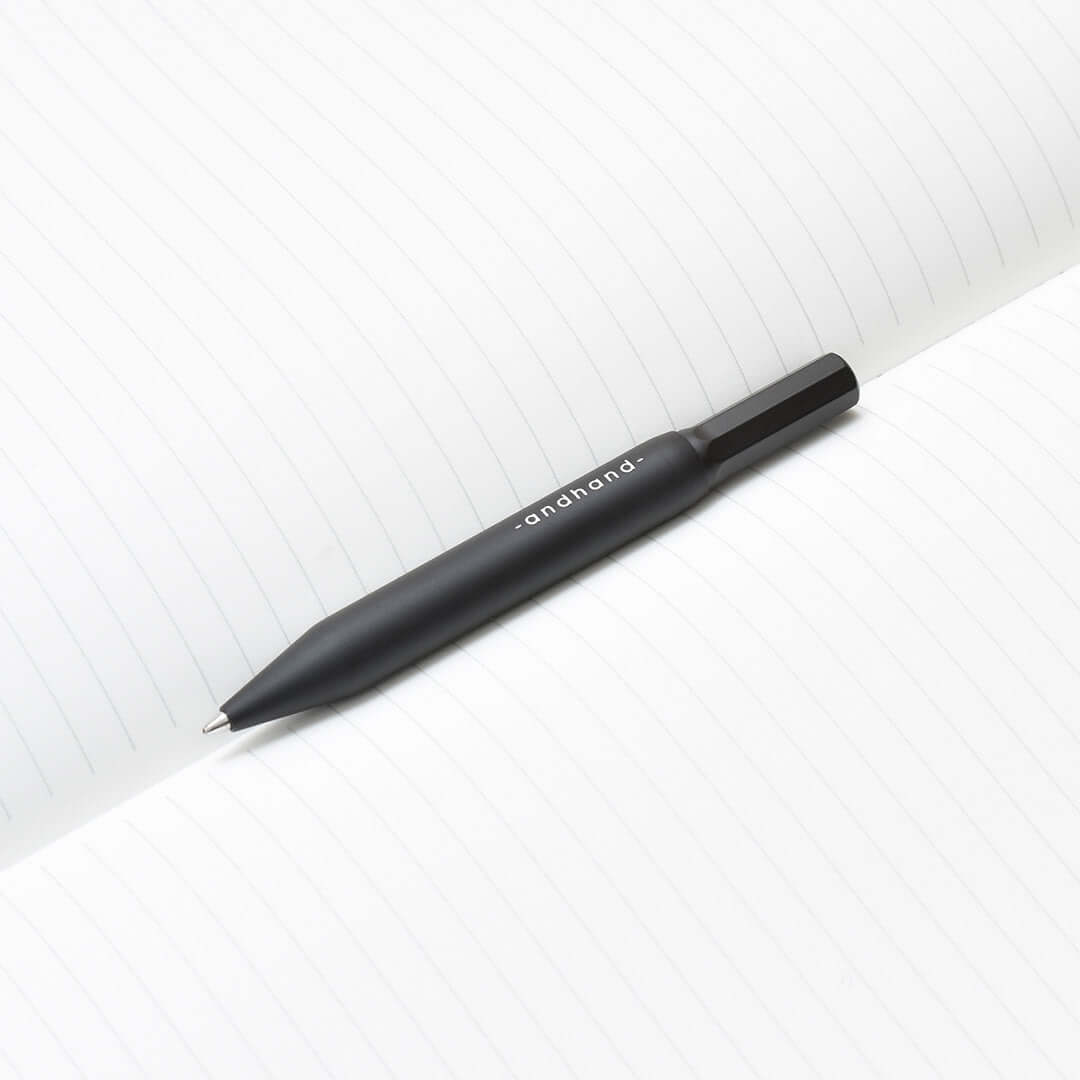 Andhand Method Mini Retractable Ballpoint Pen - Black Ink, Compact & Portable Writing Tool for Office, School, Travel & Everyday Use