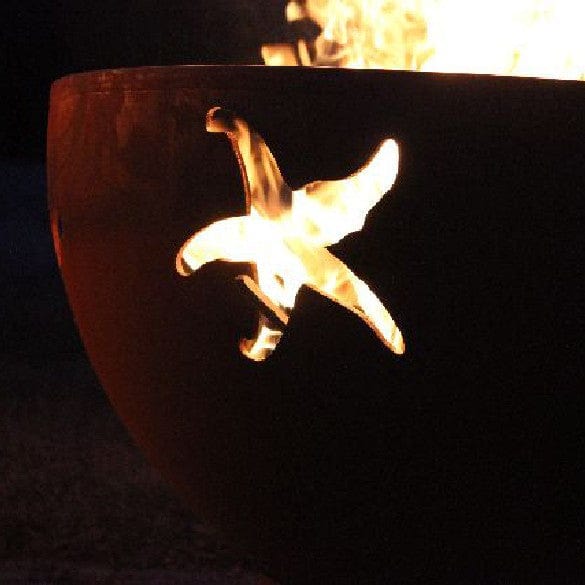 Penta 24 Inch Sea Creatures Gas Fire Pit with Match Light Ignition - Perfect for Outdoor Patio, Backyard Gatherings & Coastal-Themed Decor
