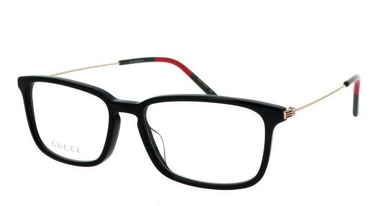 Gucci GG 1056OA 001 Black/Gold Metal Rectangle Unisex Eyeglasses - Stylish Designer Frames for Men & Women - Perfect for Work, Fashion & Everyday Wear