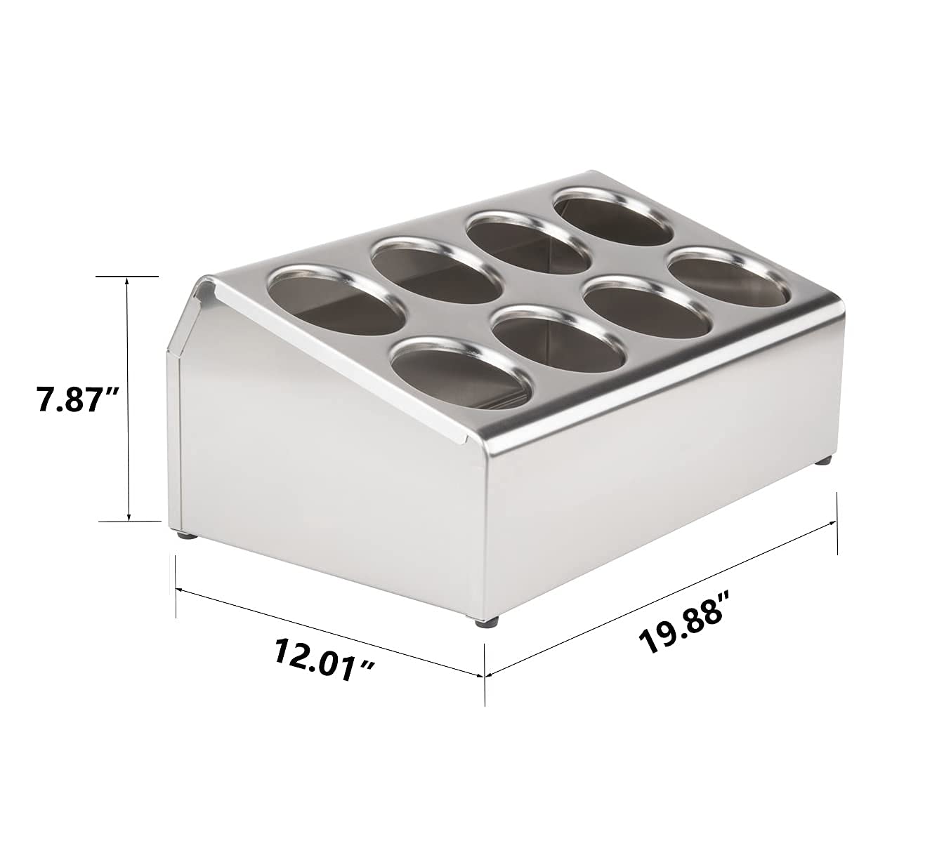 Premium Stainless Steel Utensil Holder for Kitchen Counter - 8 Cup Large Silverware Organizer for Restaurants & Home Use | Durable Metal Cutlery Caddy for Spoons, Forks & Knives | Perfect for Countertop Organization & Easy Access While Cooking