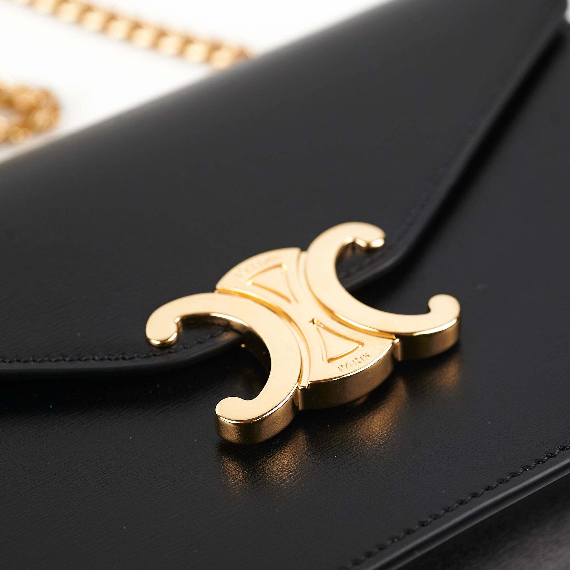 Celine Triomphe Black Wallet On Chain WOC - Stylish Crossbody Bag for Women | Perfect for Evening Parties, Date Nights & Daily Essentials