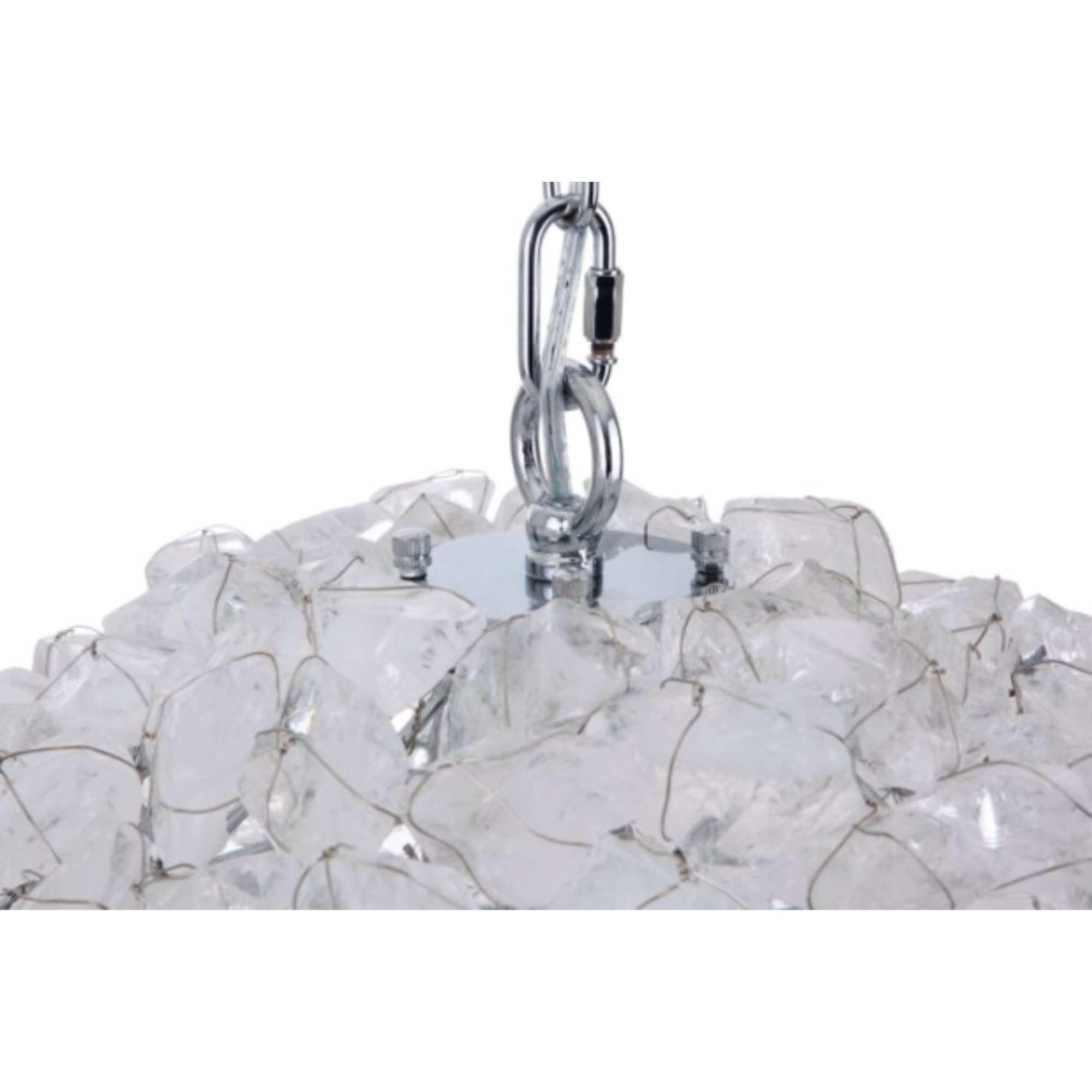 Craftmade Roxx 1-Light Large Chrome Pendant Light Fixture with Quartz Crystals - Elegant Dining Room, Kitchen Island, or Entryway Lighting