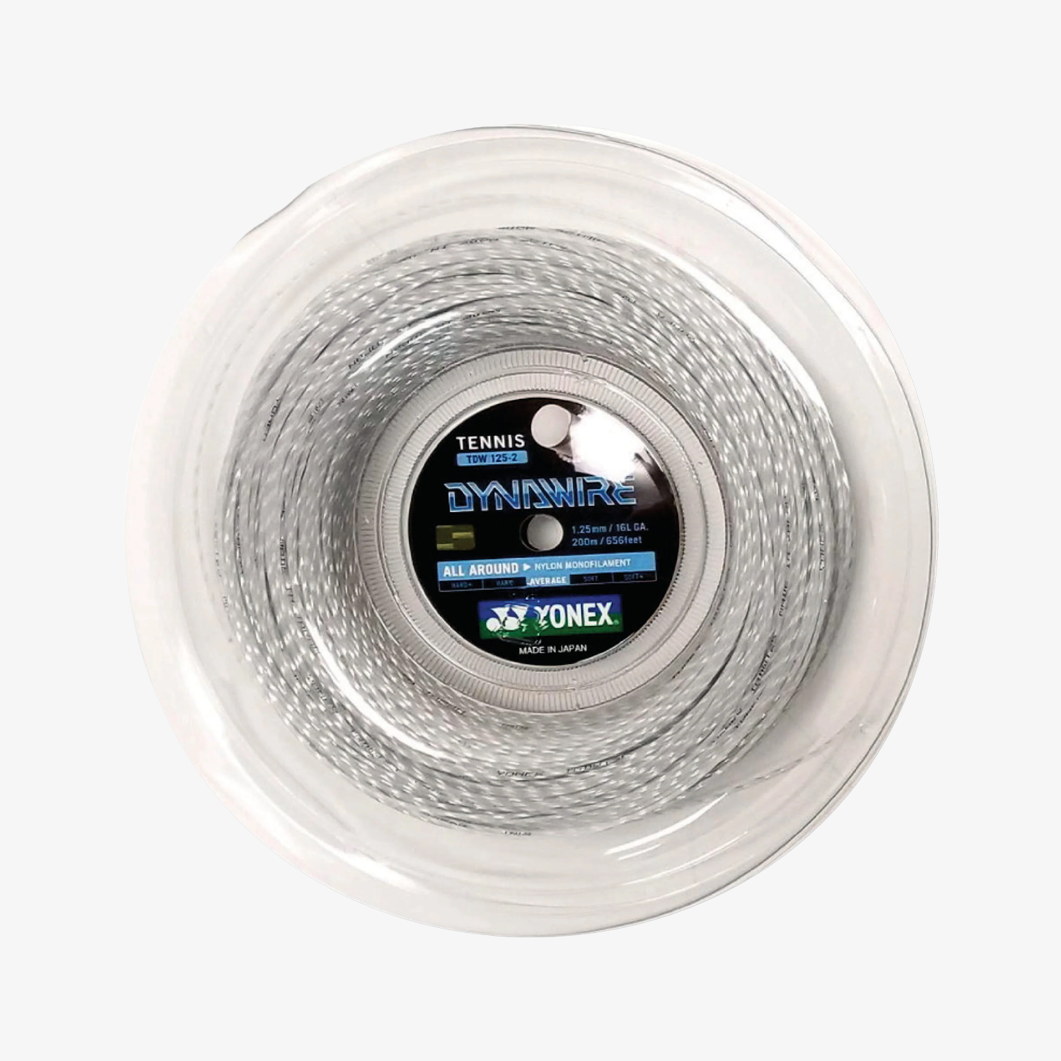 Yonex Dynawire 125 / 16L 200m Tennis String Reel - White/Silver | High-Performance Tennis String for Durability & Power | Perfect for Club Players & Competitive Matches
