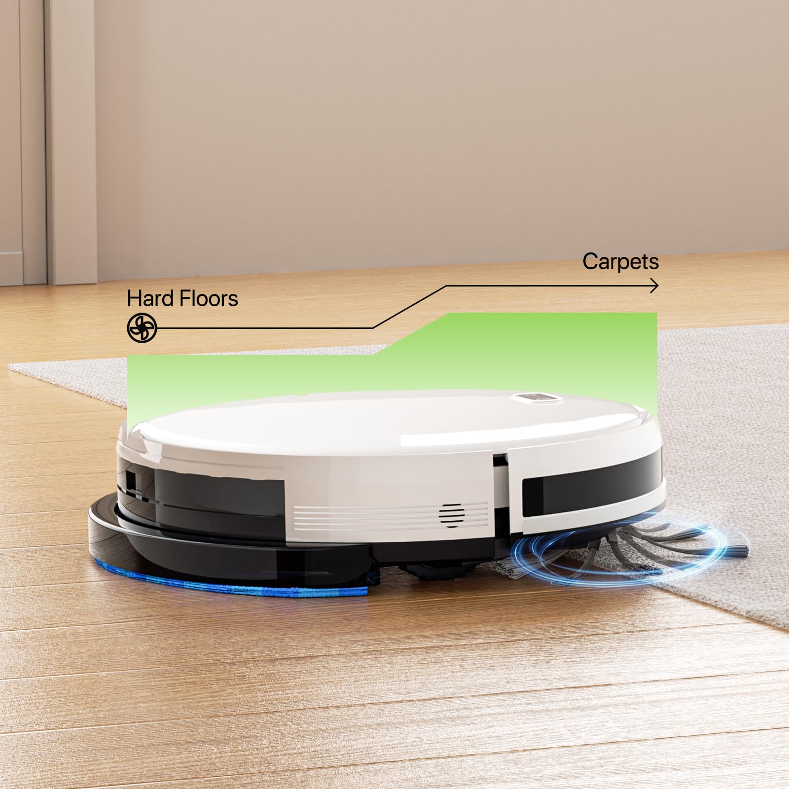Magshion Robot Vacuum Mop Combo, 2800Pa Wi-Fi, Self-Charging - Perfect for Hard Floors & Carpets