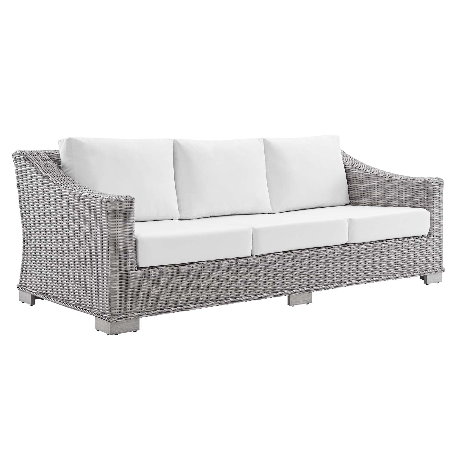 Conway Sunbrella® Outdoor Patio Wicker Rattan Sofa Set - Waterproof & UV Resistant Furniture for Garden, Poolside, and Backyard Relaxation