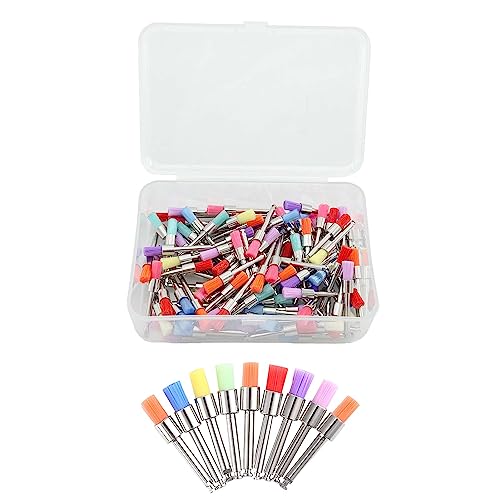 100Pcs Dental Polishing Brushes - Professional Tooth Polisher Replacement Heads for Dentists, Colorful Low-Speed Polishing Brush Wheels for Teeth Whitening & Cleaning (Flat Colored) - Perfect for Dental Clinics, Home Teeth Care & Professional Hygiene Maintenance