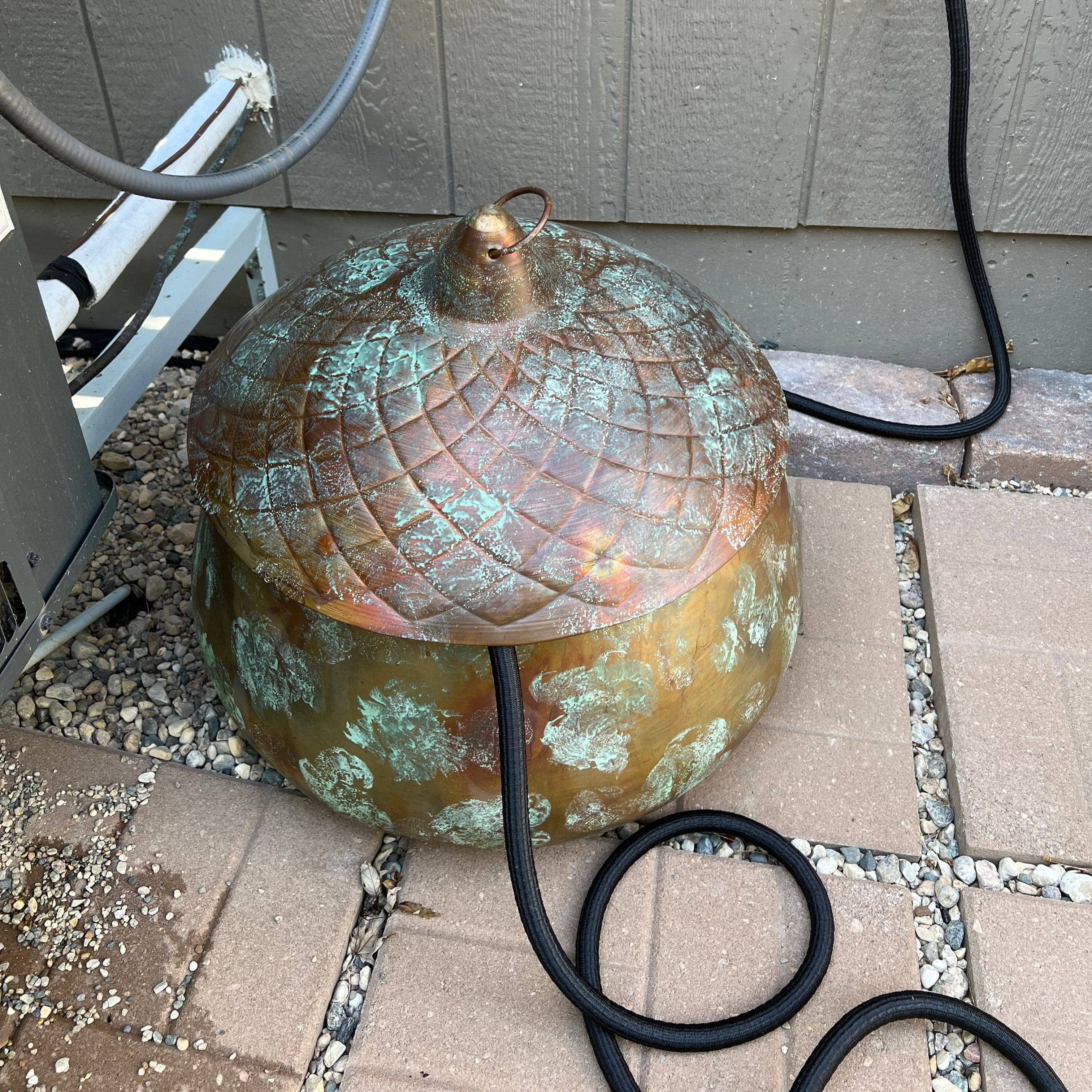 Acorn Garden Hose Pot - Decorative Outdoor Hose Holder for Yard, Lawn & Garden Storage - Perfect for Organizing Water Hoses in Backyard, Patio & Garage