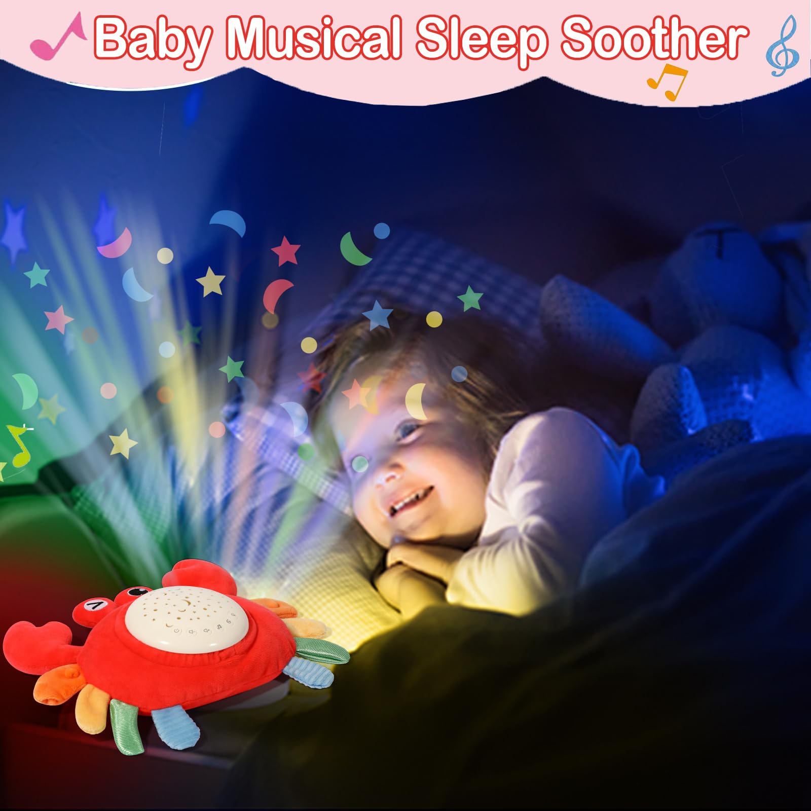 Best Crawling Crab Baby Toys 6-12 Months - Interactive Projection Musical Toy for Infants 0-12 Months | Tummy Time, Sleep Aid & Sensory Development | Perfect Baby Shower & Birthday Gift for Boys & Girls | Ideal for Playtime, Learning & Soothing