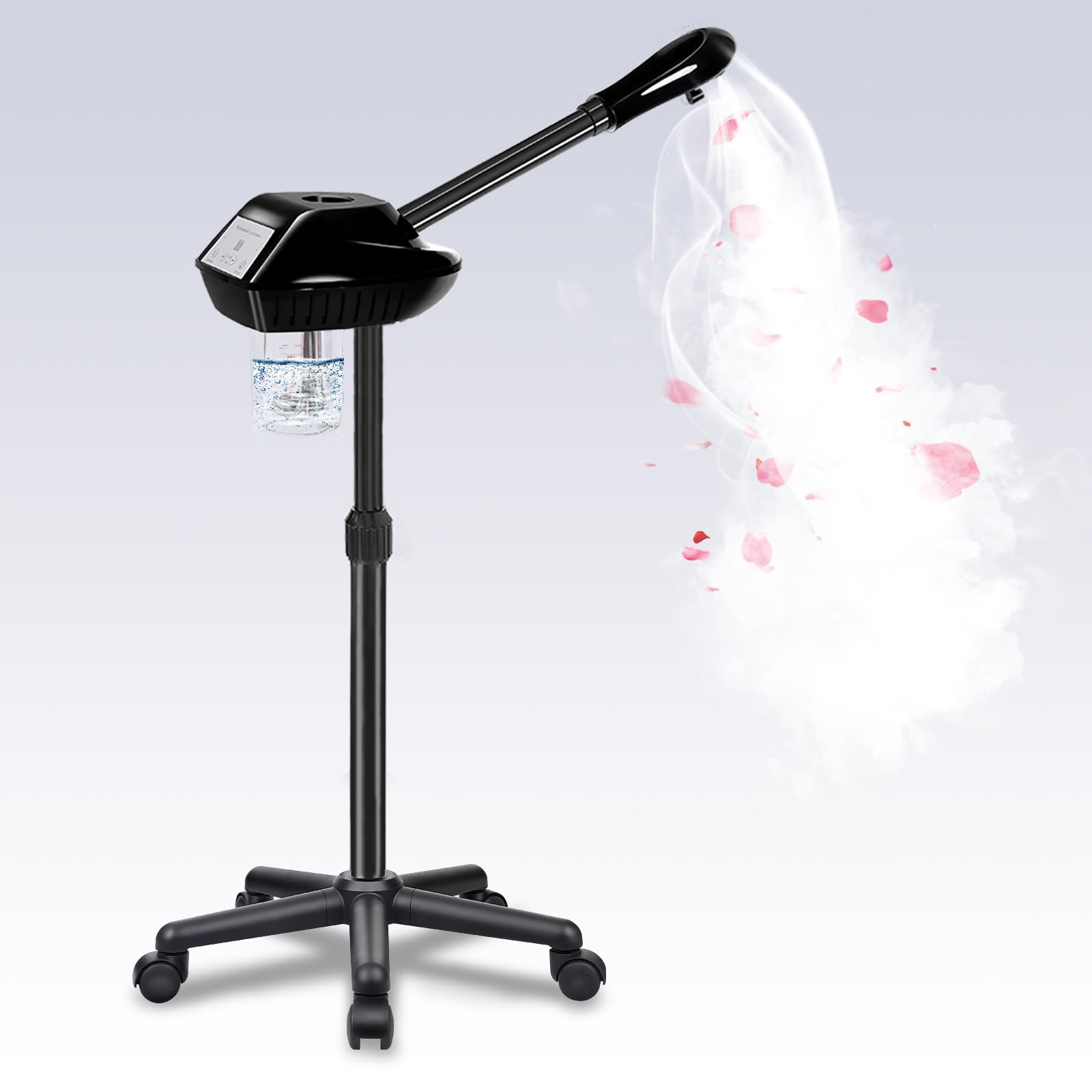 Professional Face Steamer with Wheels - Ozone Facial Steamer for Deep Cleansing & Skin Hydration | Perfect for Spa, Salon & At-Home Skincare Routine
