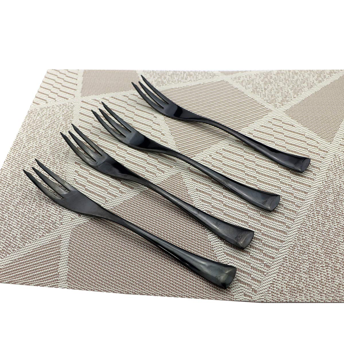 Premium 6-Piece Stainless Steel Seafood Fork Set - 18/10 Mirror Polished Black Heavy-Duty Fish Forks, Elegant Flatware for Oysters, Lobster & Crab - Perfect for Fine Dining & Seafood Restaurants