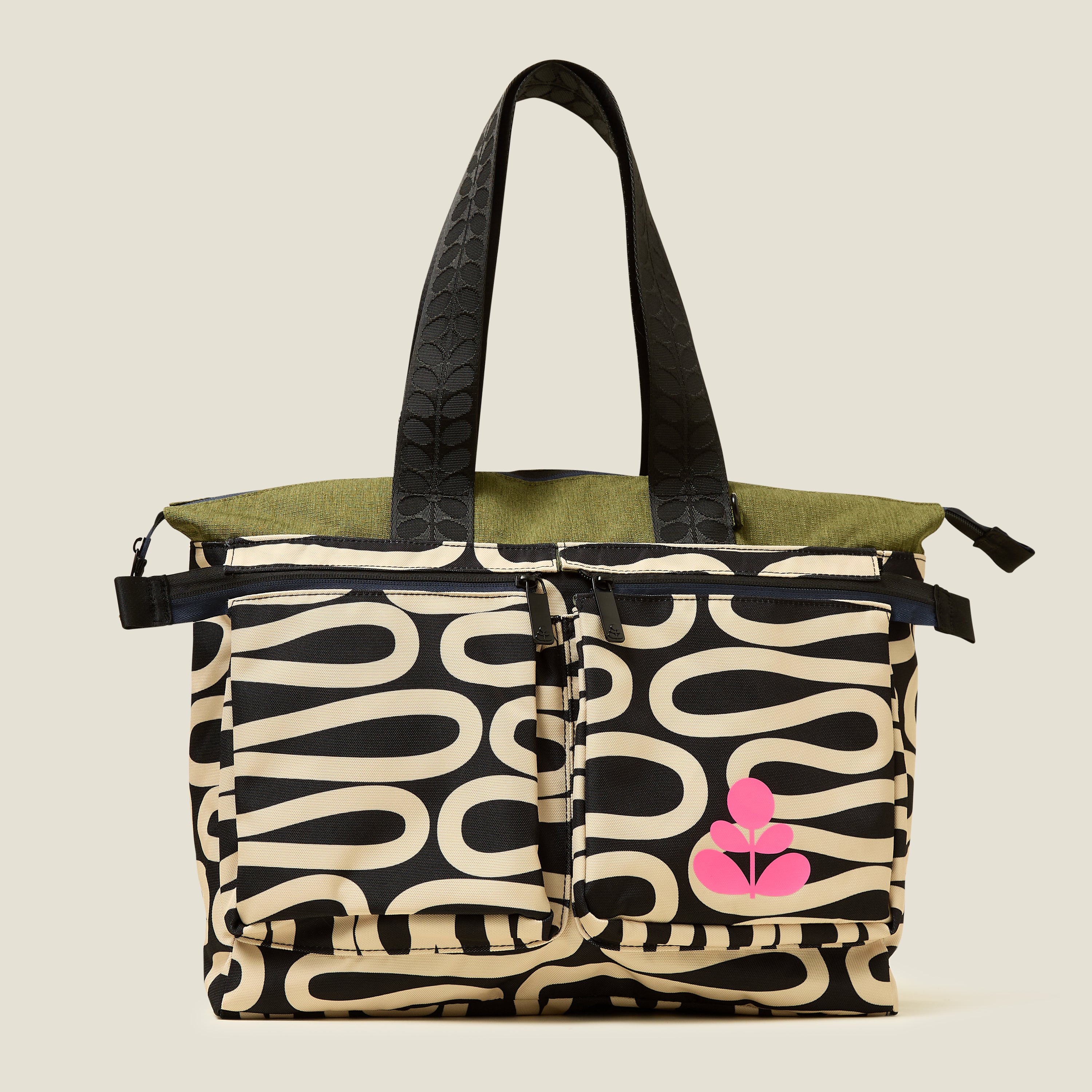 Axis Tote Bag - Stylish Black Noodle Pattern Handbag for Women | Perfect for Work, Travel & Everyday Use