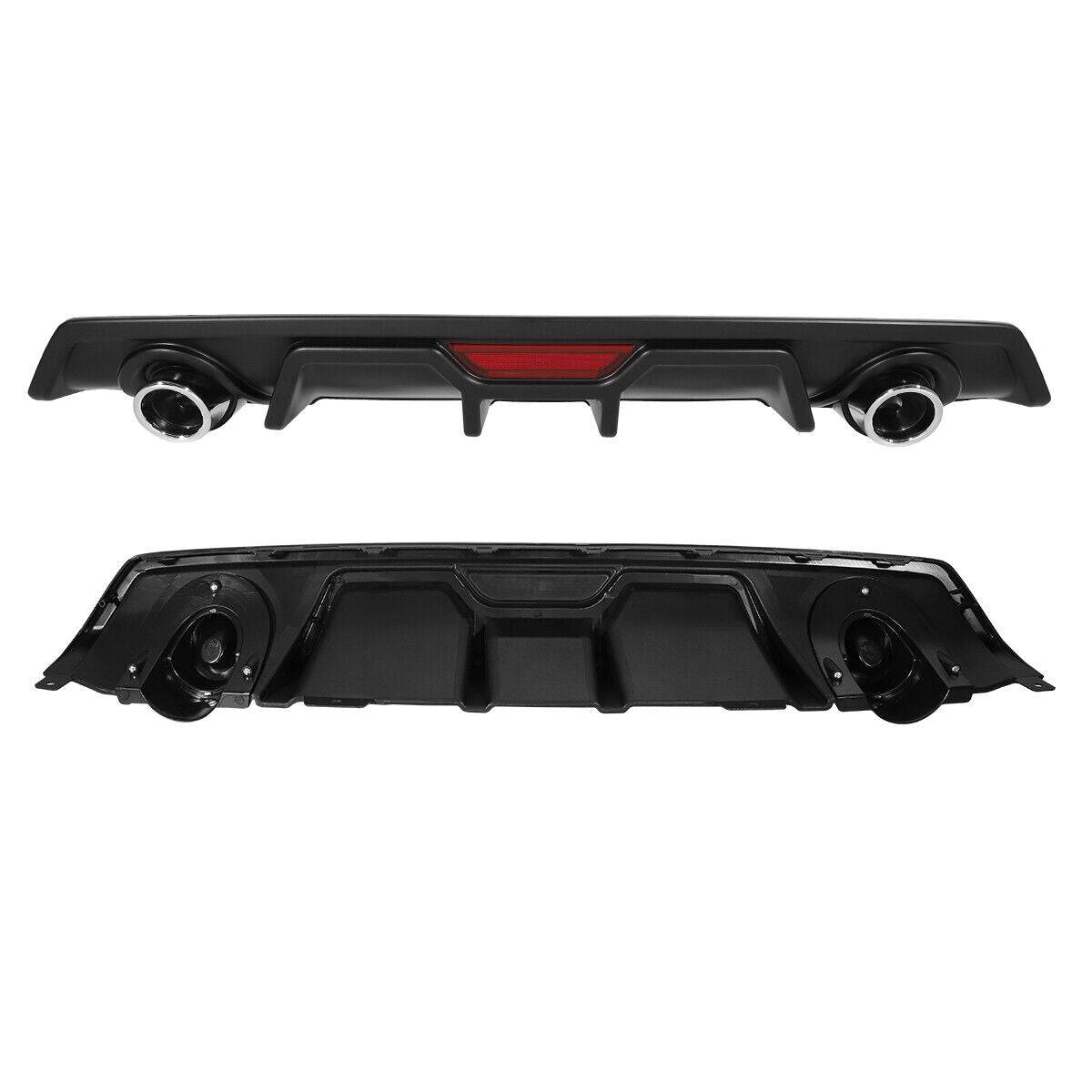 2016-2021 Honda Civic Sedan Rear Diffuser - Matte Black with Decorative Exhaust Tips | Car Body Kit Upgrade for Enhanced Style & Performance | Perfect for Street Racing & Car Shows