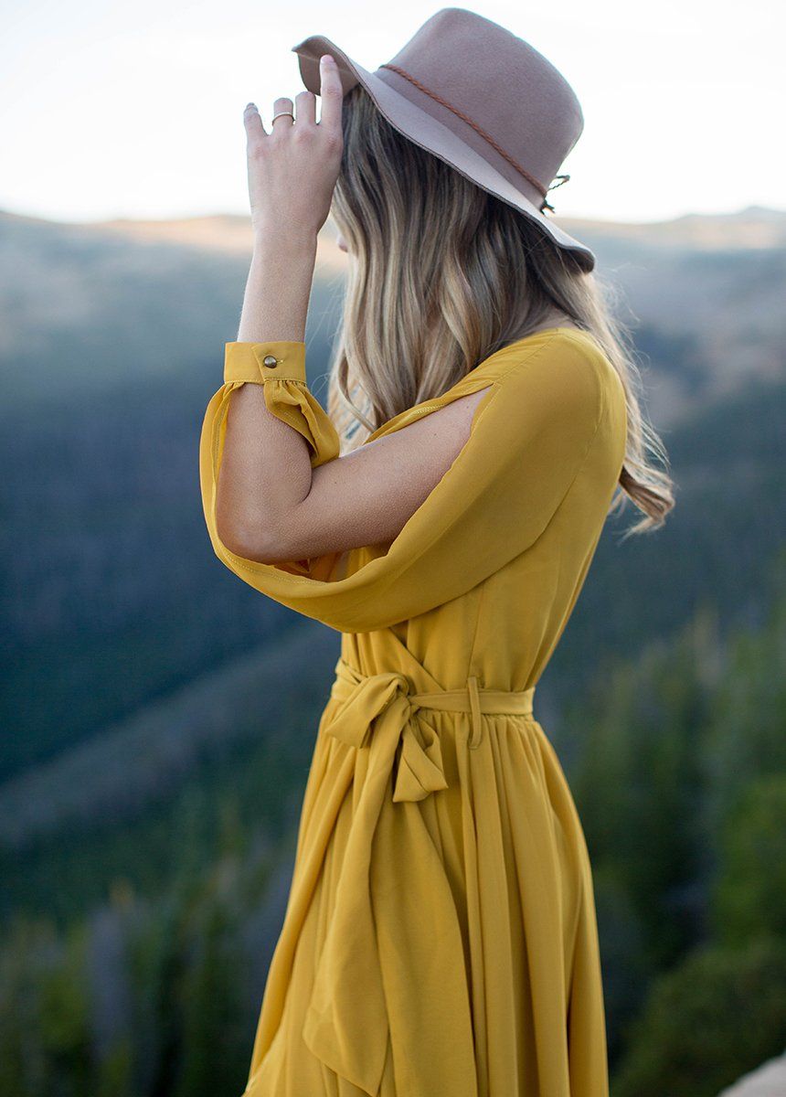 Aniya Mustard Yellow Dress for Women - Elegant & Comfortable Casual Wear for Parties, Dates & Everyday Outfits