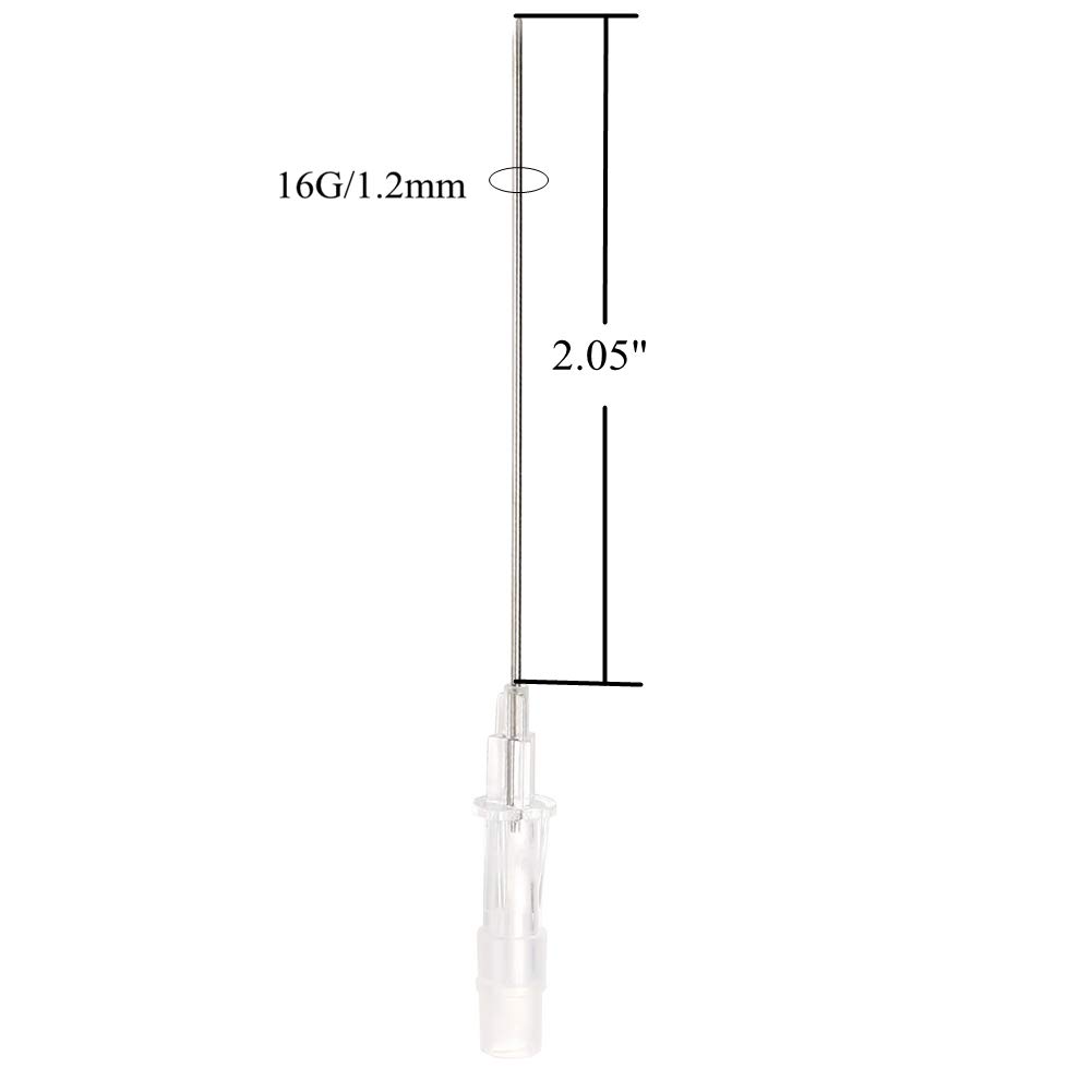 16G Surgical Steel Piercing Needles - Professional 5-Piece Body Piercing Kit for Ear, Nose, Belly Button - Safe Hypoallergenic Catheter Needles for Tattoo & Piercing Studios