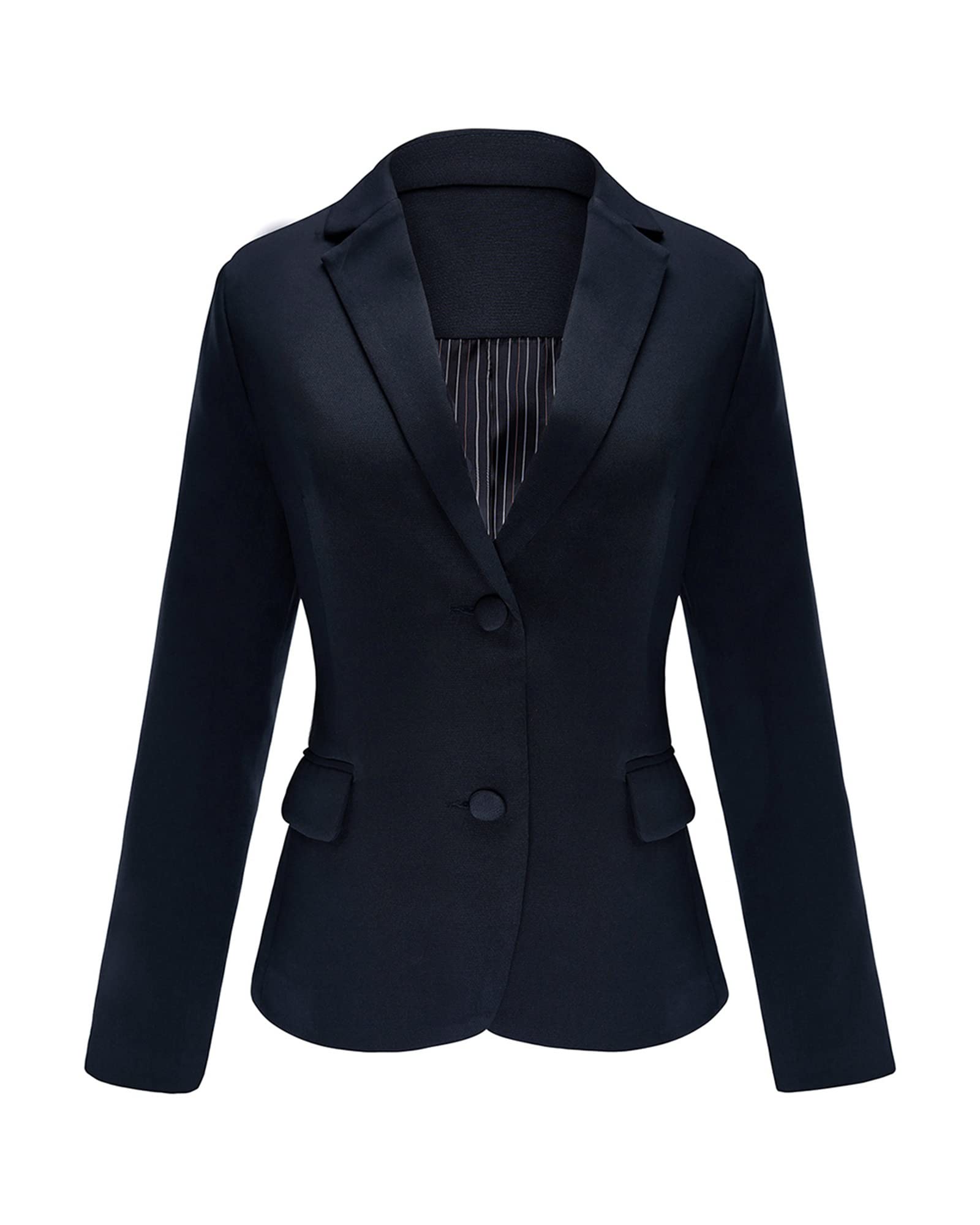 LookbookStore Women's Notched Lapel Blazer with Pockets - Professional Button Front Office Jacket for Business, Work & Formal Occasions | Perfect for Office Wear, Interviews & Corporate Events