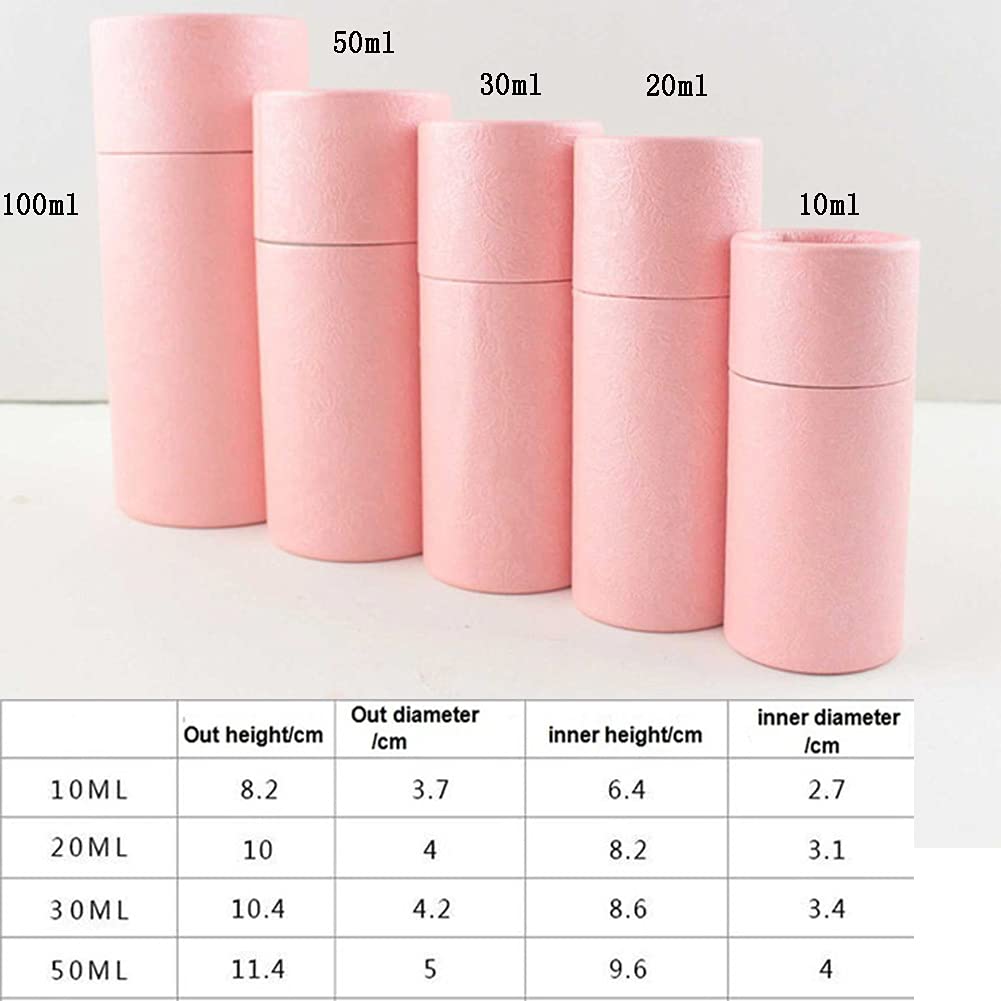 5 Pcs 30ml Empty Kraft Paper Jars with Lids - Round Cardboard Tubes for Essential Oil Bottles, Gift Packaging & DIY Storage | Perfect for Aromatherapy, Jewelry Organizing & Party Favors