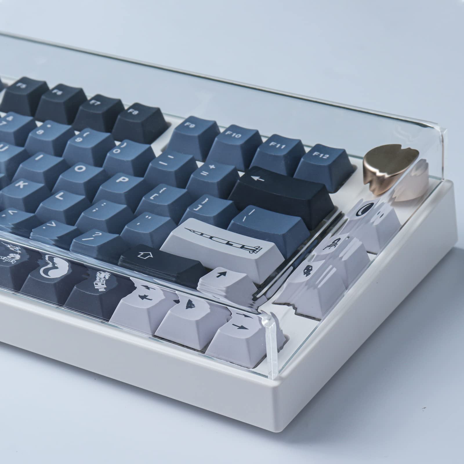 Hyekit Premium Clear Acrylic Keyboard Cover - Dustproof & Anti-Cat Protector for 75% Mechanical Keyboards (12.6