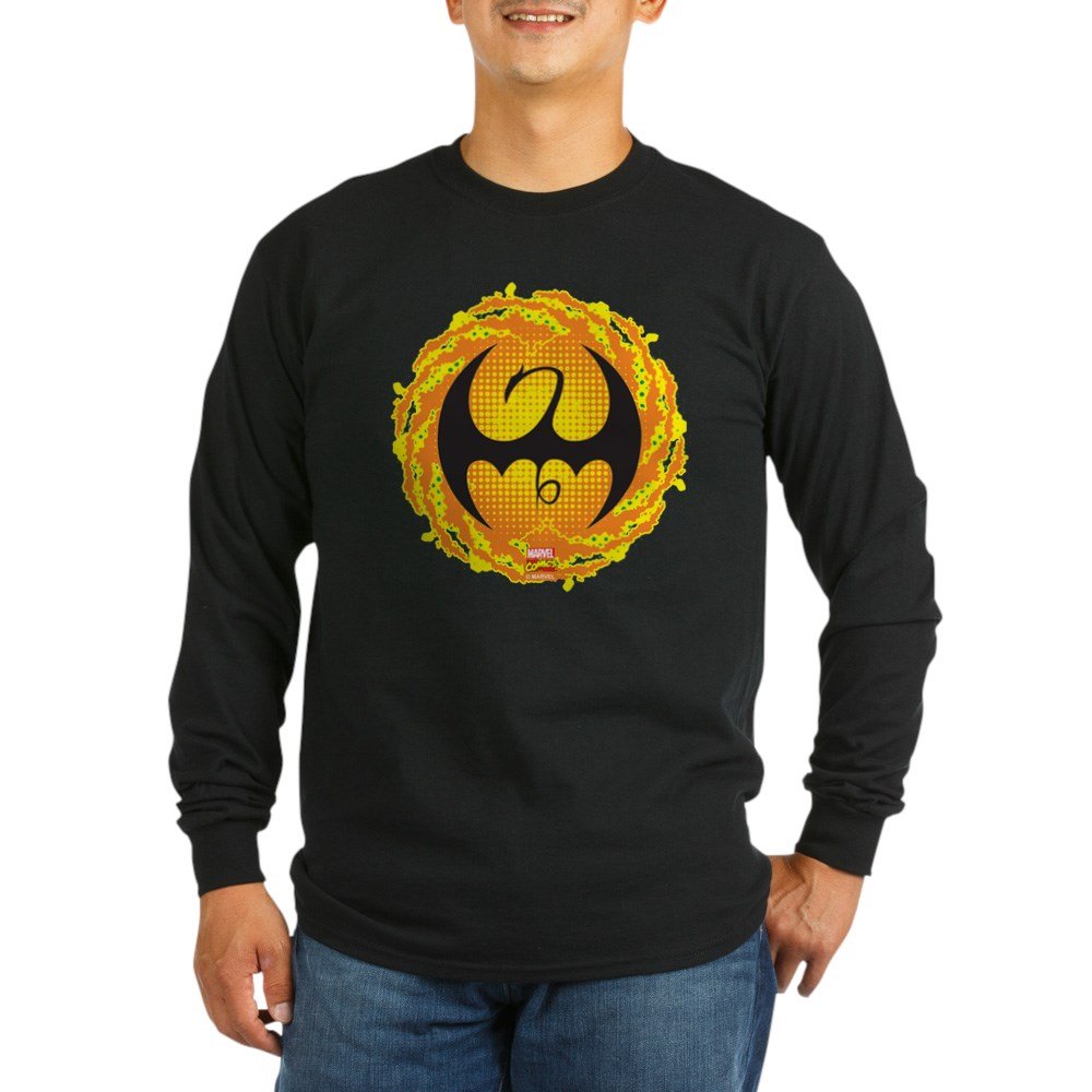 Marvel Iron Fist Logo Long Sleeve T-Shirt for Men & Women | Superhero Graphic Tee | Casual Wear & Cosplay Costume